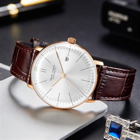 2019 Reef Tiger Rt Top Band Luxury Dress Watch For Men Brown Leather