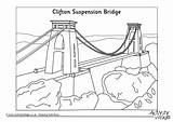 Colouring Bridge Clifton Suspension Bridges England sketch template