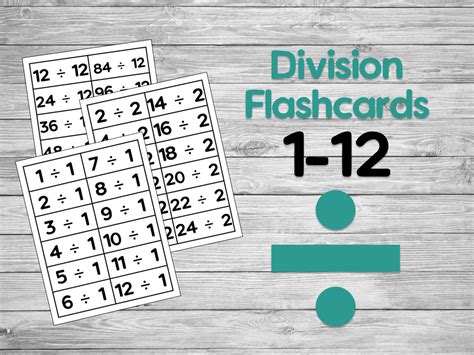 printable division flashcards  division flashcards  perfect