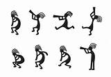 Kokopelli Aboriginal Flute Symbols Rupestre Afrique Clipground Desde Gourd sketch template