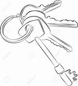 Drawing Keys Four Car Keychain Getdrawings Line sketch template