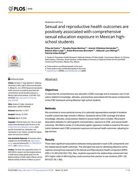 Pdf Sexual And Reproductive Health Outcomes Are Positively Associated