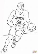 Coloring Kobe Bryant Pages Printable Nba Drawing Paper sketch template