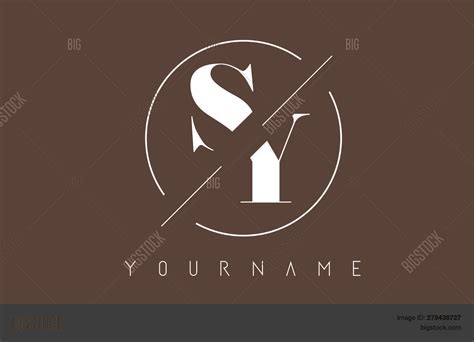 sy letter logo cutted vector photo  trial bigstock