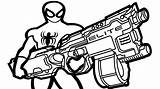 Nerf Gun Coloring Pages Guns Colouring Drawing Military Spiderman Sheets Sketch Boys Printable Color Getcolorings Modest Getdrawings Themed Printables Print sketch template