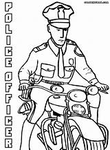 Police Coloring Officer Pages Officers Print Drawing Bike Getdrawings sketch template