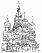 Cathedral Basilio Catedral Basil Basils Moscow Pintar sketch template