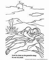 Coloring Pages Bible Jacob Ladder Character Kids Story Jacobs Sheets Clipart Pillow Characters Slept Ground Sunday School Stone Honkingdonkey Colouring sketch template