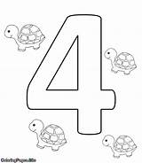 Number Coloring Four sketch template