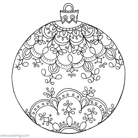 christmas ornament coloring pages xcoloringscom