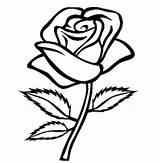 Flower Coloring Pages Stem Rose Choose Board Clipart Drawing sketch template