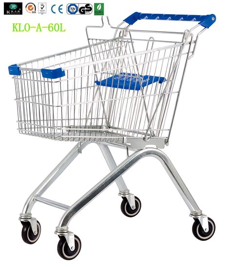 small portable chrome plated steel shopping carts  supermarket