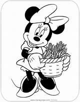 Minnie Mouse Coloring Pages Disneyclips Drink Food Corn Basket sketch template