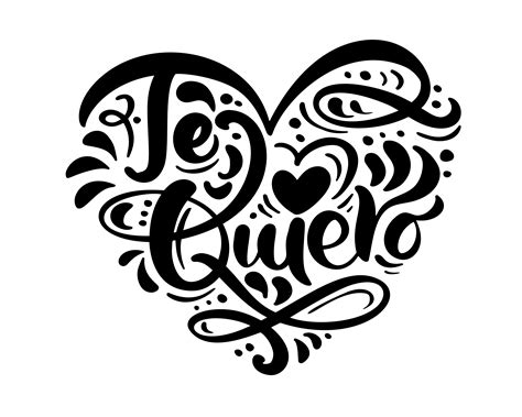 calligraphy phrase te quiero  spanish  love   vector art  vecteezy