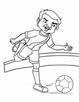 Footballer Angry Coloring sketch template