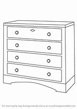 Draw Dresser Drawing Drawers Chest Furniture Drawings Step Learn Paintingvalley sketch template