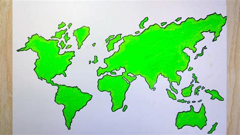menggambar peta dunia  mudah youtube