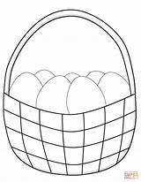 Basket Easter Coloring Eggs Pages Simple Printable Drawing Kids Crafts Paper sketch template