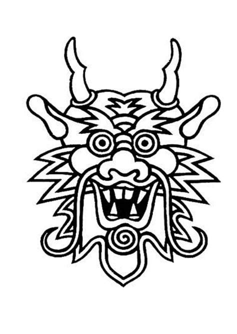 coloring page dragon mask  printable coloring pages img