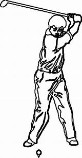 Golf Coloring Cliparts Tiger Clipart Pages Woods Cartoon Swing Library sketch template