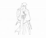 Kenshin Coloring Pages Rurouni Himura Portrait Popular sketch template