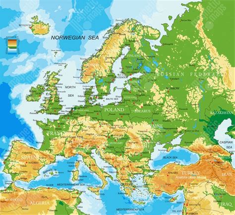 magneticka mapa europy geograficka farebna
