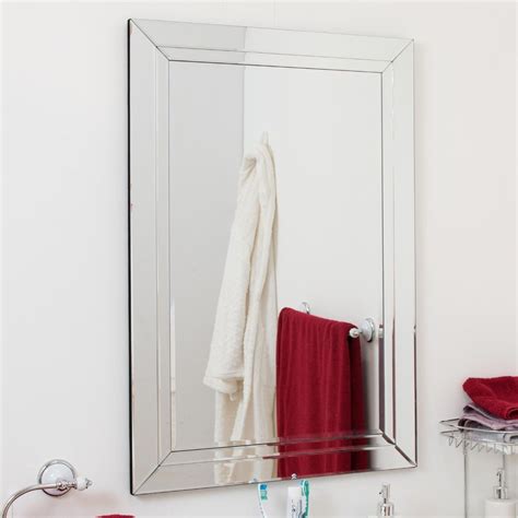 Cranbury Frameless Bathroom Mirror 90 X 60 Cm Glass Mirror Mirror