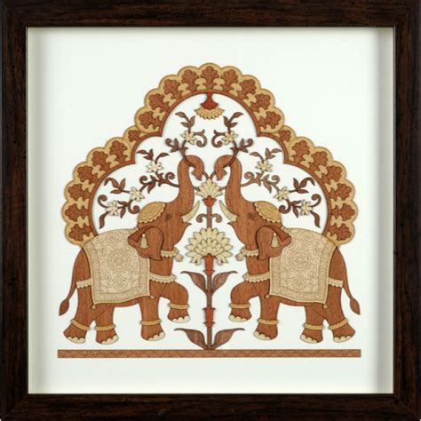 Two Elephant Trunk Up Wall Art Wood Wall Hanging Online
