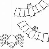 Coloring Spider Halloween Pages Bats Bat Printable Spiders Print Color Kids Hanging Animals Clipart Happy Activities Scary Fairy Do Popular sketch template