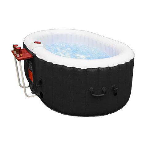 buy aleko inflatable high powered bubble jetted hot tub spa  gallon  person oval black
