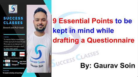 essential points     mind  drafting  questionnaire research youtube