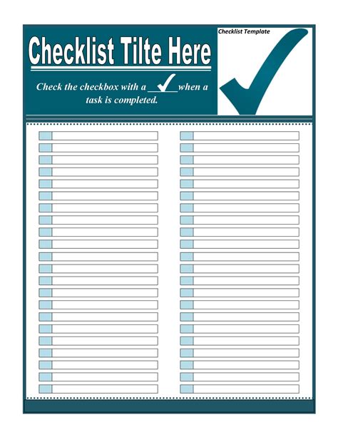 checklist template word     home school guide