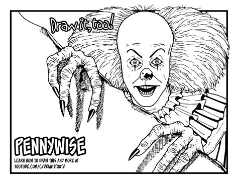 draw pennywise  clown   tv mini series drawing