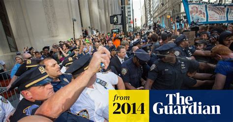dozens arrested as police face off with flood wall street protesters