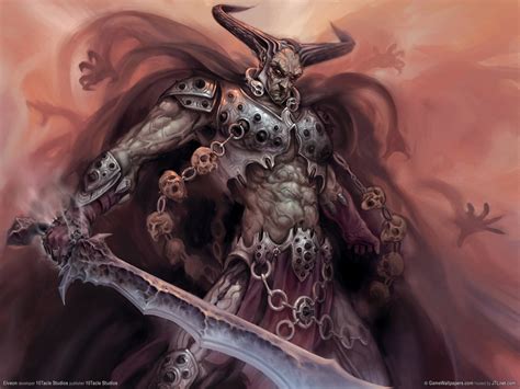 wallpaper illustration anime knight horns sword
