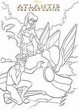 Atlantis Coloring Disney Kida Milo Kids Pages Princess Empire Lost sketch template