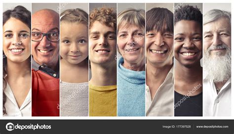 collage people  ages nationalities smiling stock photo  colly