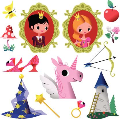 fairy tale symbol collection stock illustration  image