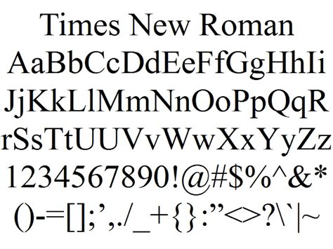 font alphabet styles times  roman