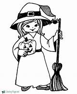Halloween Coloring Pages Girl Witch sketch template