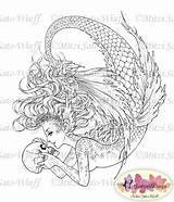 Coloring Mermaid Pages Adult Wiuff Sato Mitzi Visit Kleurplaat sketch template
