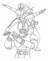 Rider Kamen Masked Mewarnai Colouring Netart Clowns sketch template