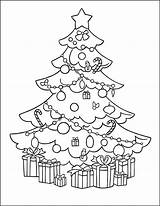 Coloring Tree Christmas Pages Gifts Printable Kids Big sketch template