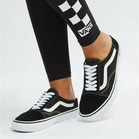 Vans Vans Old Skool Mule Black True White Womens Skate Shoes Size 10