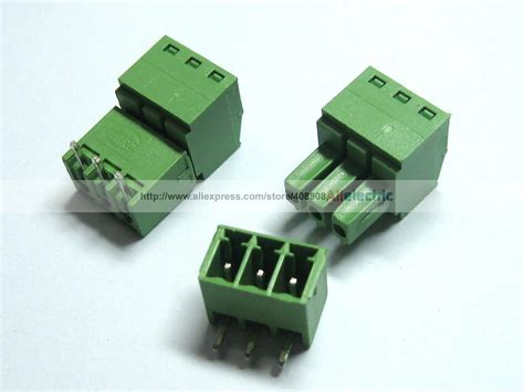 pcs screw terminal block connector mm angle  pin green pluggable type  terminal