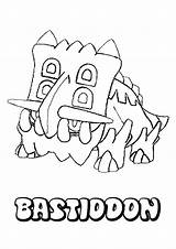 Pokemon Bastiodon Coloring Pages Rock Print Hellokids Color Do sketch template