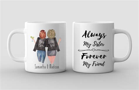 personalized sisters ceramic coffee mug gift  sister  etsy mugs personalized mugs