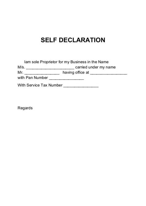 personal declaration letter  declaration form format  employment