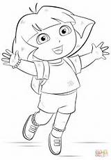 Dora Coloring Pages Explorer Printable Drawing Cartoon Paper Characters Cartoons Games Supercoloring Categories sketch template
