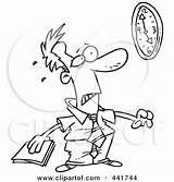 Cartoon Deadline Businessman Looming Outline Toonaday Illustration Royalty Rf Clip Timely Clocks Wearing Three Man 2021 sketch template